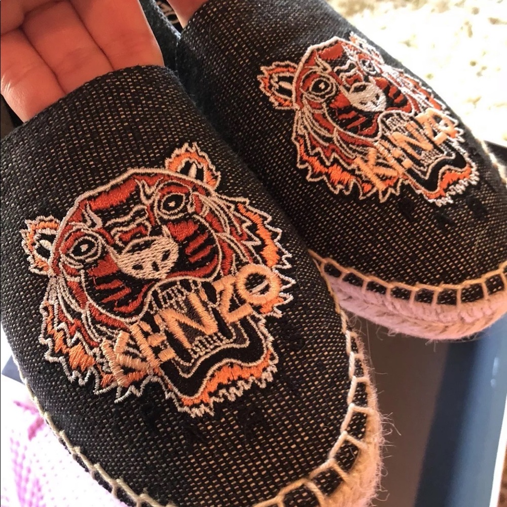 Kenzo denim blue espadrille sneaker flats